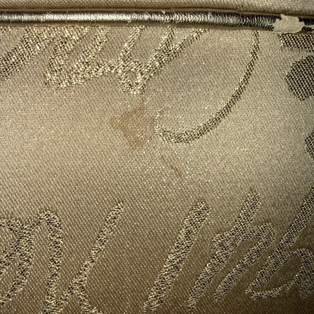 Coach Ltd Ed Poppy Lurex Script F17472 Hobo Shoulder Bag Gold Jacquard & Leather